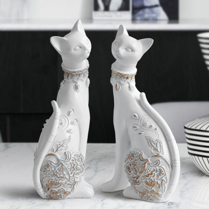 インテリア オブジェ | アラビアンキャット置物 2体セット 選べる3色