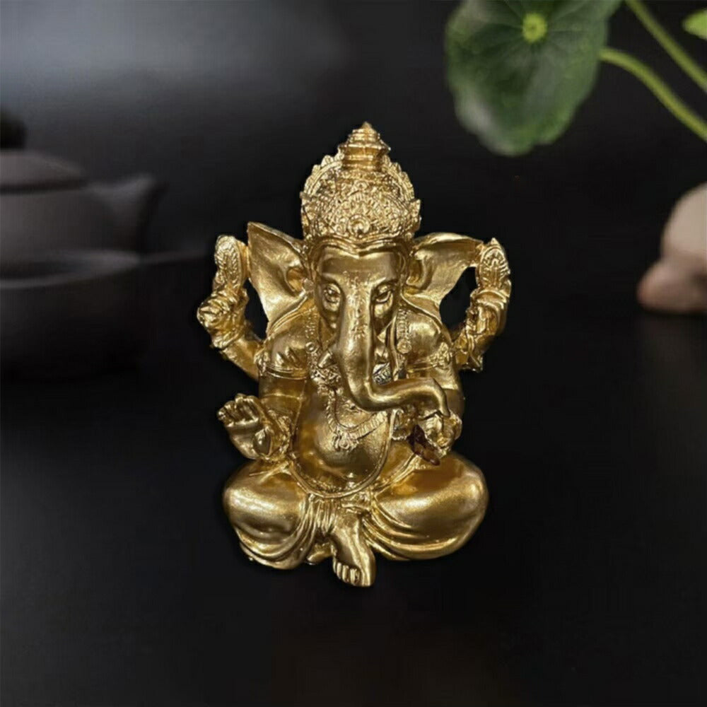風水 インテリア | ゴールドガネーシャ置物 - 開運・厄除け・金運