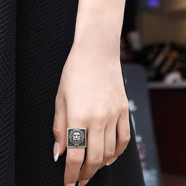 リング | ライオン スライドリング メンズ 24号 シルバーカラー