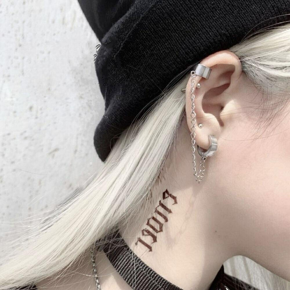 ピアス イヤーカフ | ユニセックス イヤーカフ リングチェーン アクセサリー