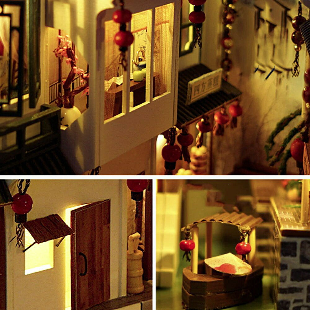 玩具 | 本棚ミニチュアドールハウスキット：中華街の秘密商店街