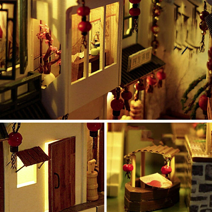 玩具 | 本棚ミニチュアドールハウスキット：中華街の秘密商店街