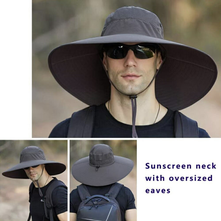 男性ファッション その他 | UVカットつば広サファリハット ユニセックス 折畳み可