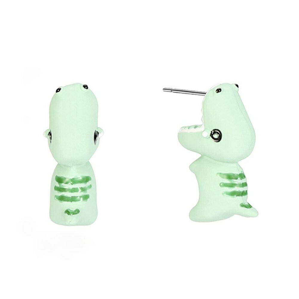 ピアス イヤーカフ | 恐竜噛みつきピアス 2個セット - ユニーク3Dアニマルデザイン