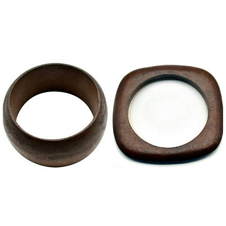 ブレスレット | 北欧風ナチュラルウッドバングル＆スクエアリングセット