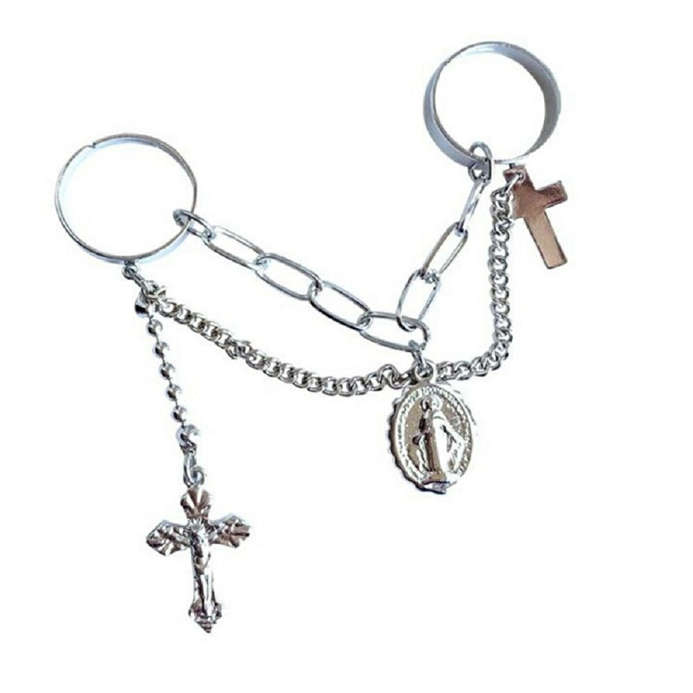 リング | 十字架デザイン ユニセックス ステンレスリング