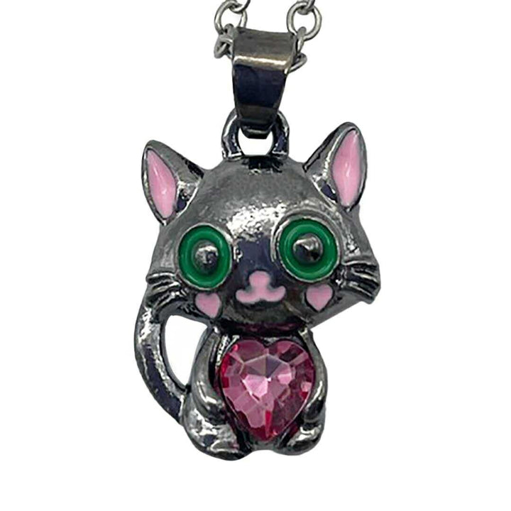 ネックレス | ピンクジルコニア猫モチーフネックレス
