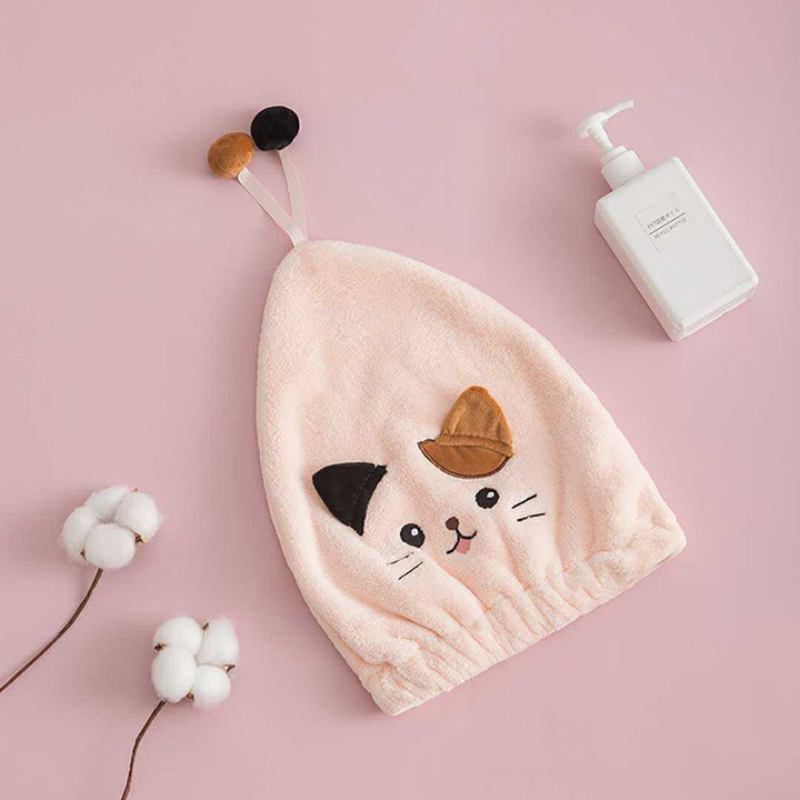 小物 その他 | 速乾ヘアタオル ミケネコデザイン ボタン付き固定