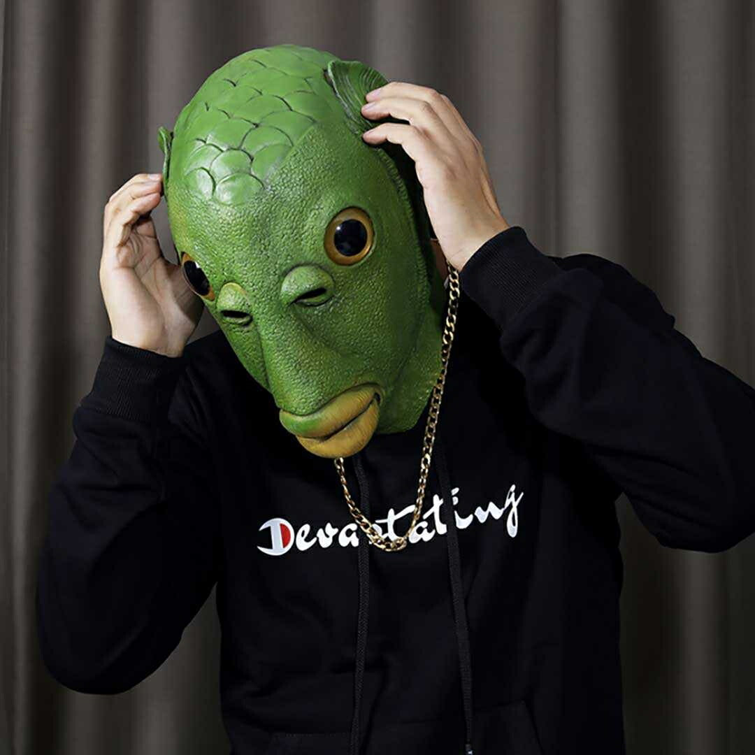 仮装 パーティーグッズ | 半魚人デザイン帽子 ハロウィン・コスプレ向け フリーサイズ