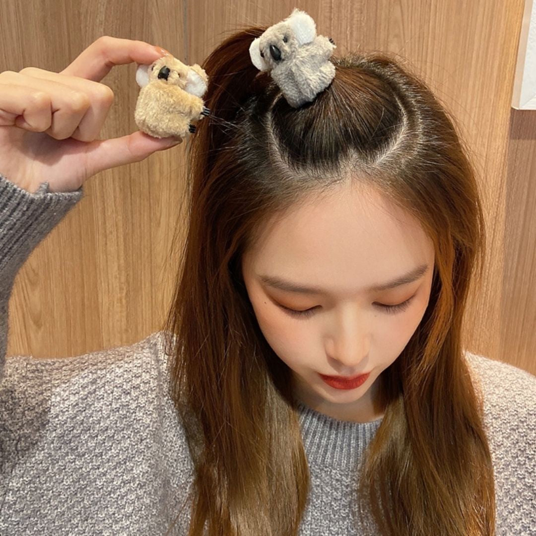 ヘアアクセサリー | コアラ抱きつきヘアクリップ | ナチュラルブラウンorグレー