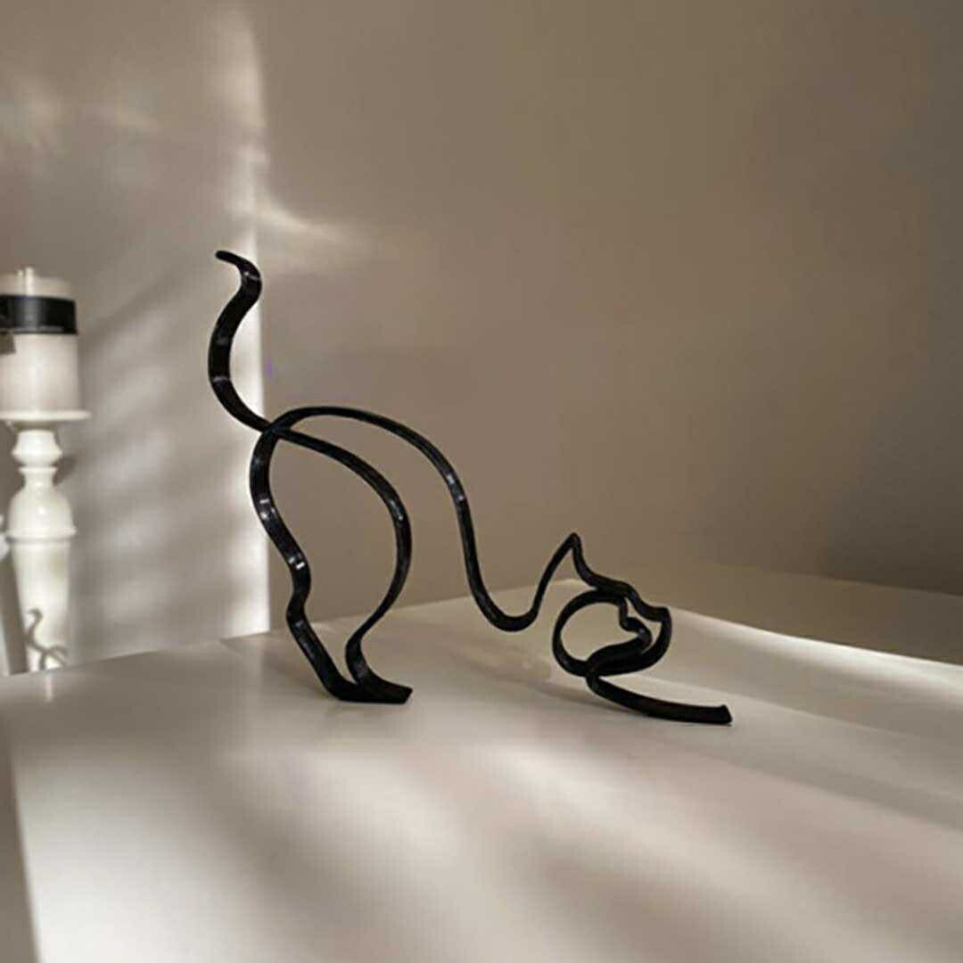 インテリア オブジェ | アイアン製一筆書き猫or犬のインテリアオブジェ