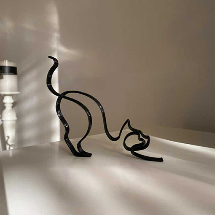 インテリア オブジェ | アイアン製一筆書き猫or犬のインテリアオブジェ