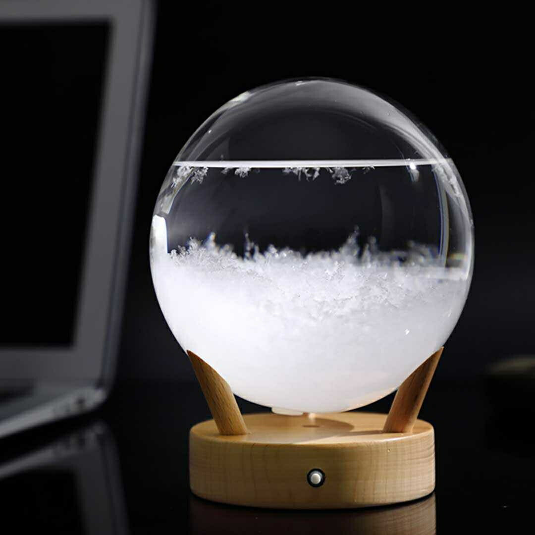 インテリア オブジェ | 北欧風 LED付きストームグラス 球体デザイン