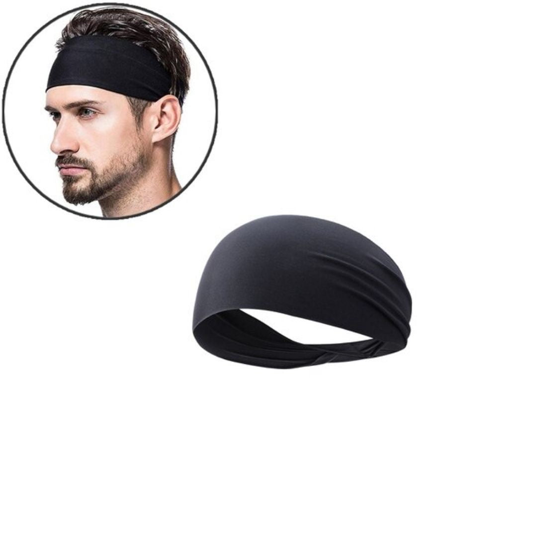 キャップ | 吸汗速乾ヘアバンド3個セット（ブラック・グレー・ライトブルー）- スポーツ/ランニング用