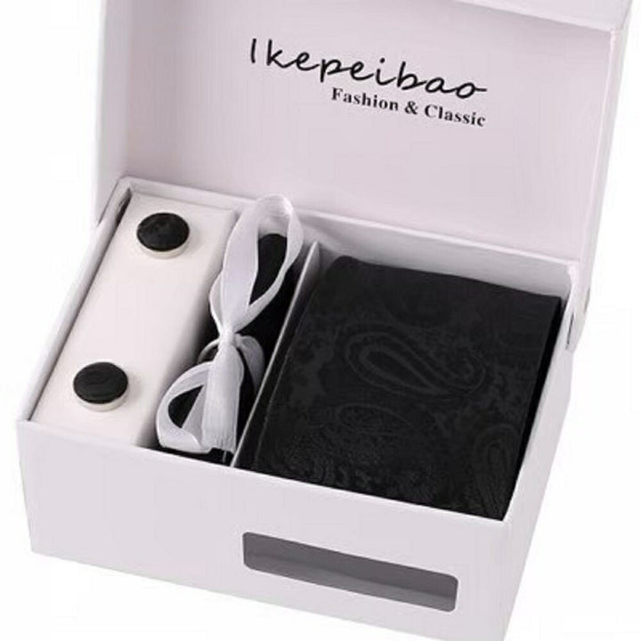 男性ファッション その他 | ペイズリー柄フォーマル4点セット（ネクタイ・カフスボタン・チーフ・ケース付き）