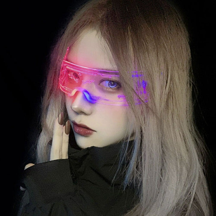 サングラス | 近未来風 LED スクエアサングラス UVカット