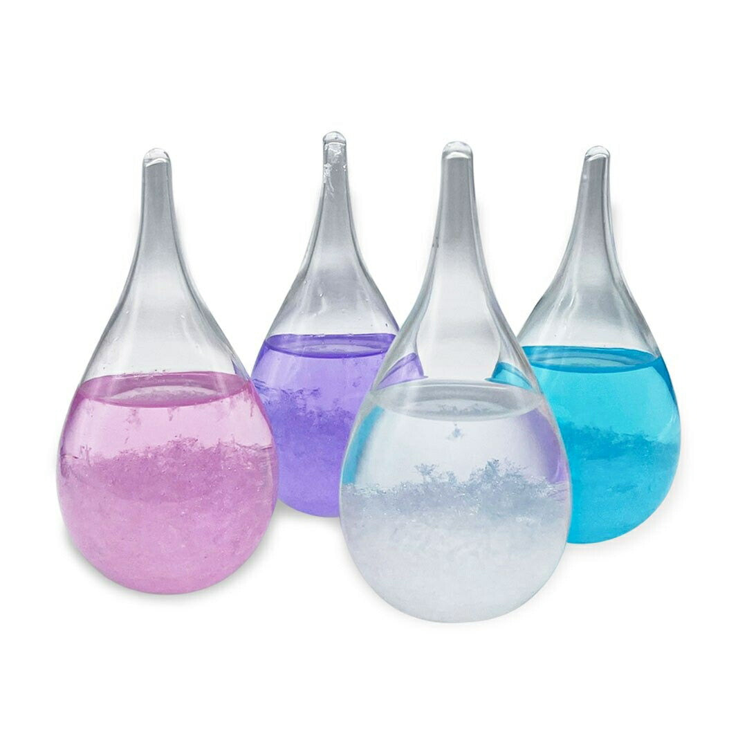 インテリア オブジェ | ストームグラス しずく型 天気予測 置物 - クリア/ピンク/ブルー/パープル