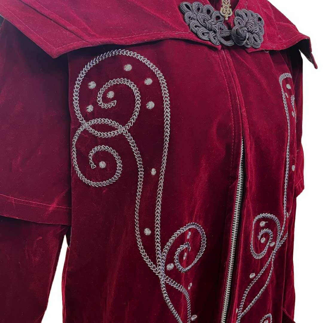 男性ファッション その他 | ヴィンテージ風 ドラキュラコスプレ衣装 - ワインレッドベロアマント