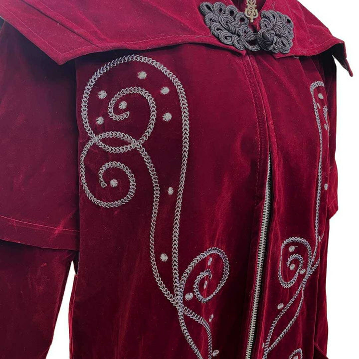 男性ファッション その他 | ヴィンテージ風 ドラキュラコスプレ衣装 - ワインレッドベロアマント