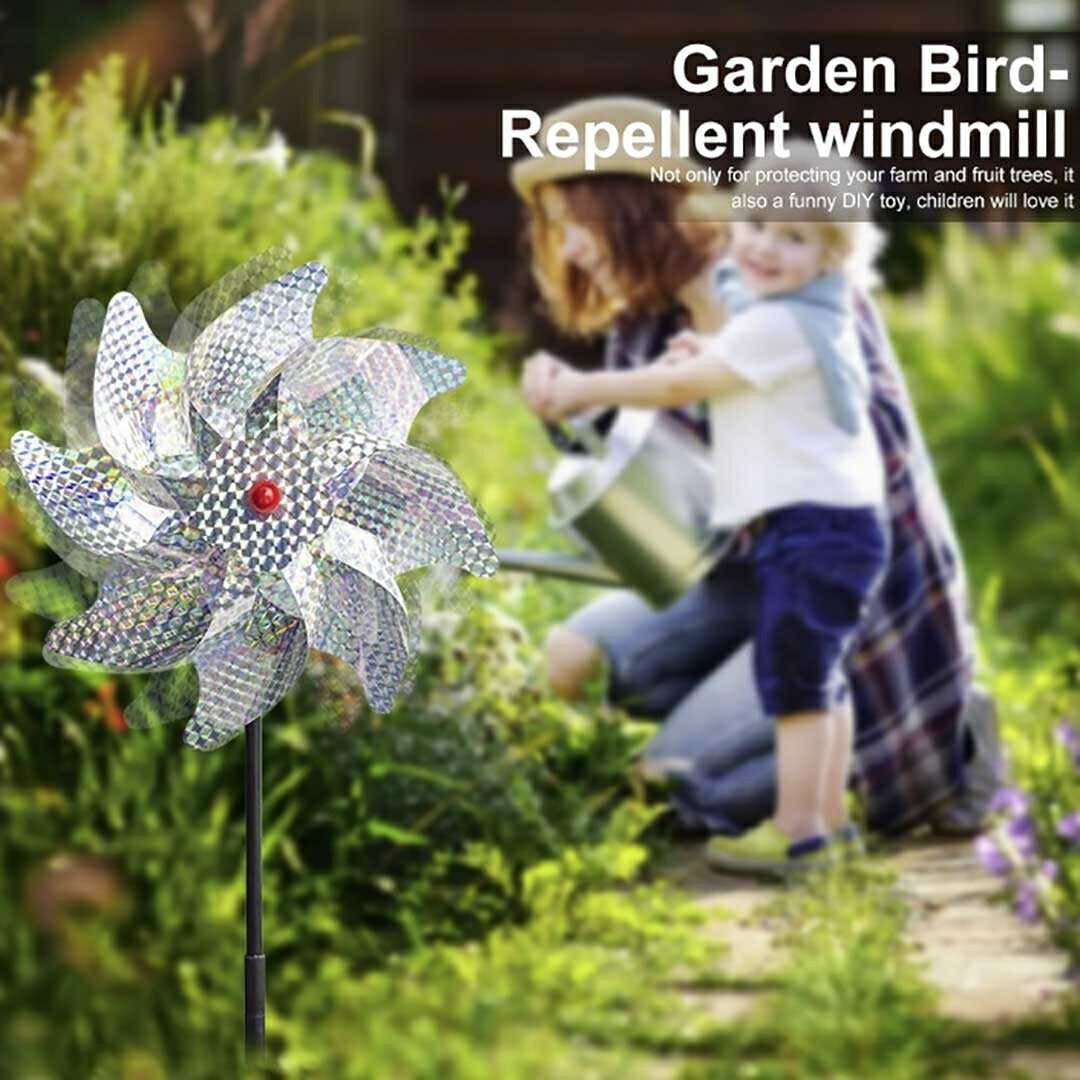 虫よけ 鳥よけ | レインボー風車鳥よけ 5個セット - ベランダ・菜園用