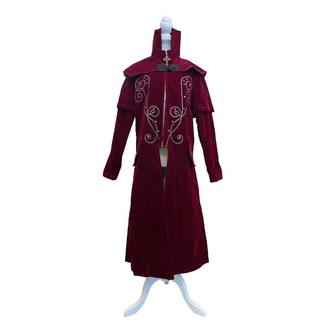 男性ファッション その他 | ヴィンテージ風 ドラキュラコスプレ衣装 - ワインレッドベロアマント