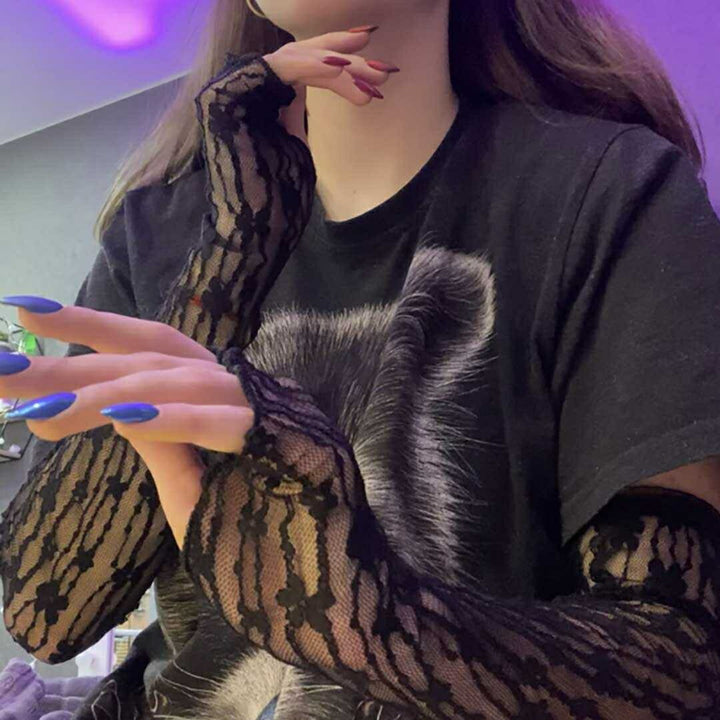 小物 その他 | レース花柄アームカバー UVカット指なしタイプ