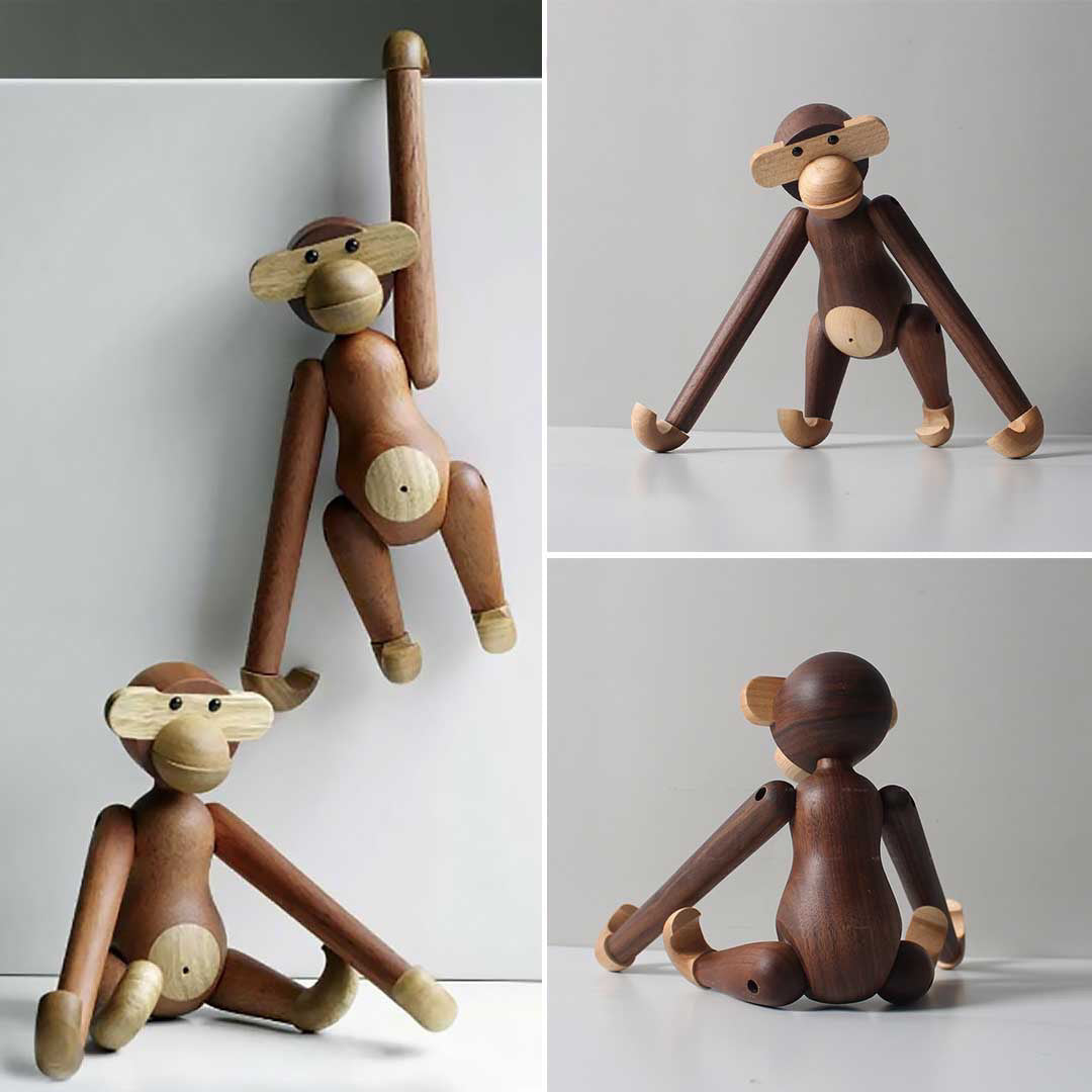 インテリア オブジェ | カイ・ボイスン モンキー小サイズ 木製フィギュア - 北欧インテリア雑貨