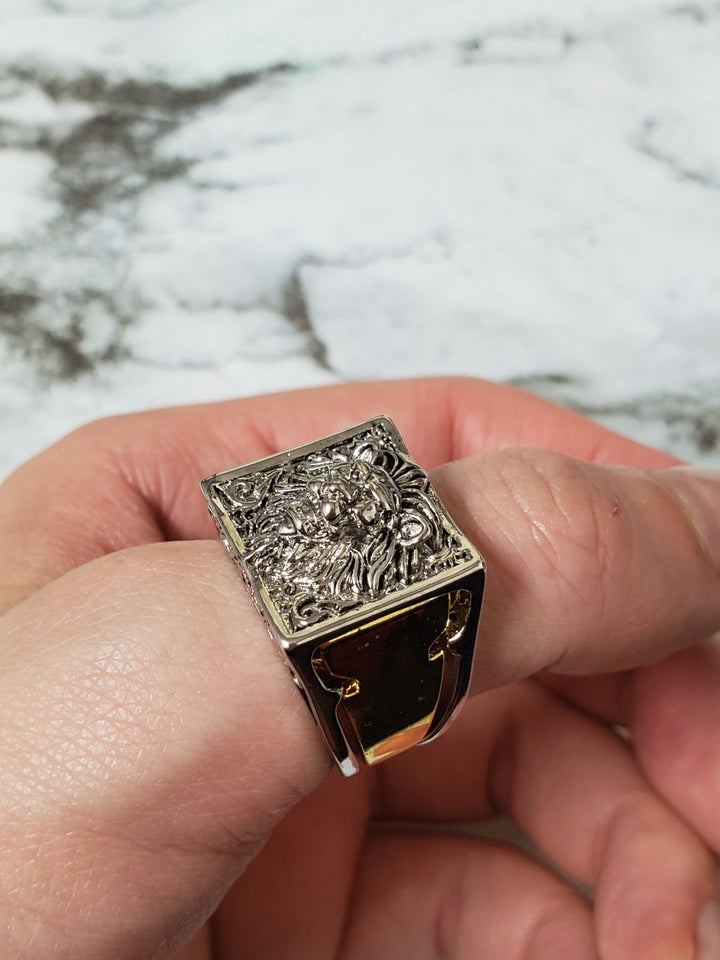 リング | ライオン スライドリング メンズ 24号 シルバーカラー