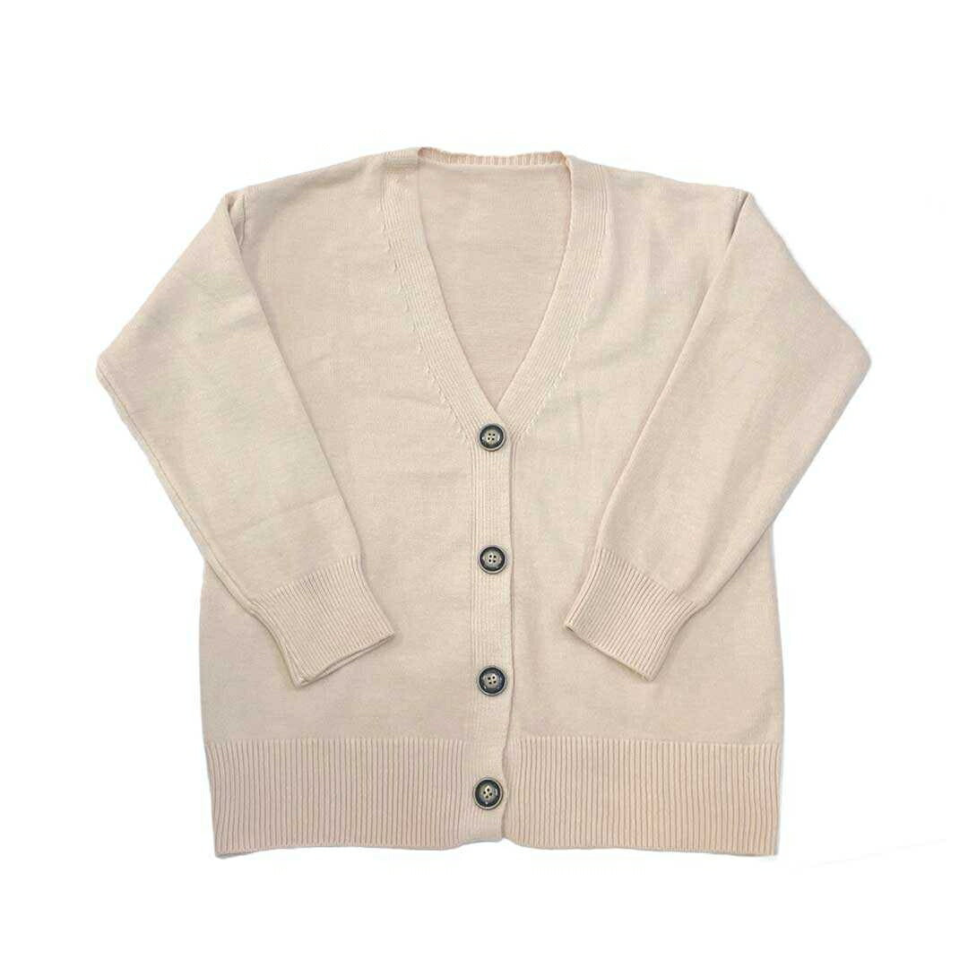 アウター ジャケット | ベージュ スクールニット カーディガン - 男女兼用 学生服