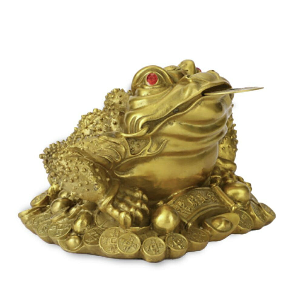 風水 インテリア | 金運アップ古銭カエル置物 - 商売繁盛・開店祝いに最適