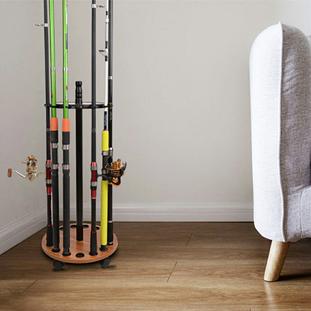 釣り 道具 | 木製DIYロッドスタンド 釣竿収納ラック 15本用