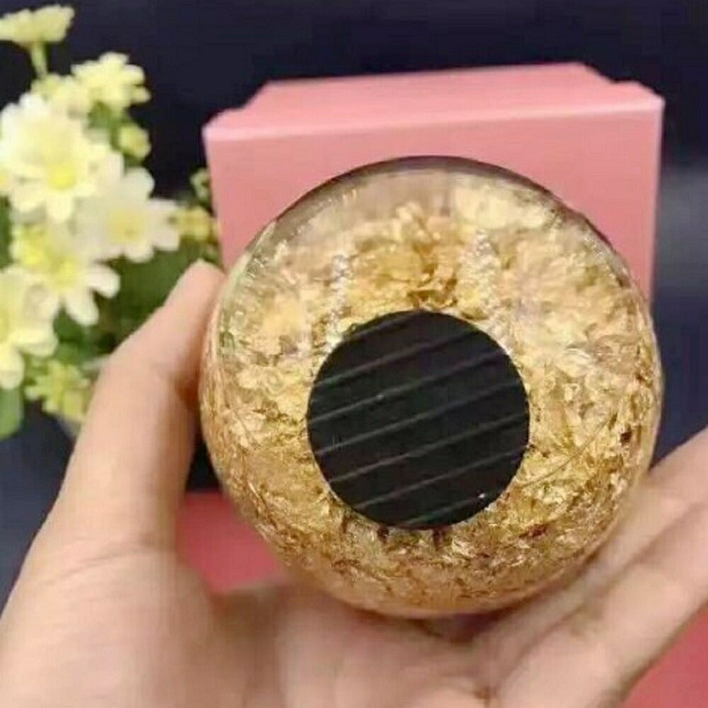 風水 インテリア | ゴールデンアップル風水クリスタル置物 - 専用ボックス付