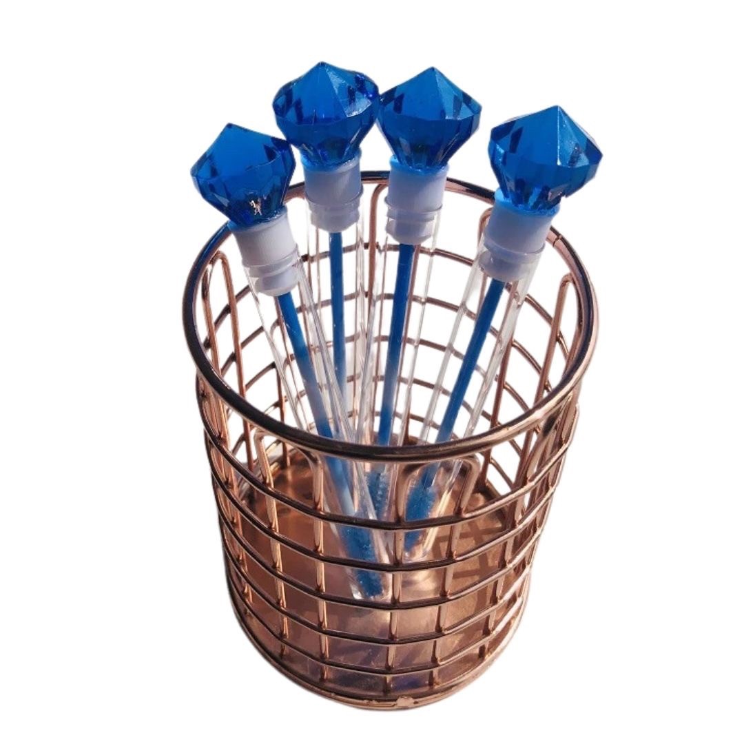 コスメティック | ダイヤモンドアイラッシュブラシ5本セット - 9色ピンククリアケース付き