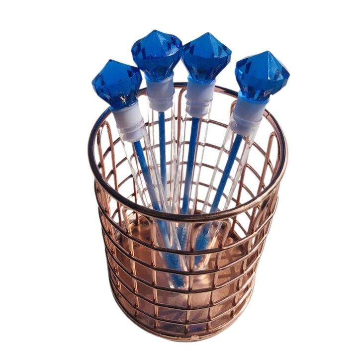 コスメティック | ダイヤモンドアイラッシュブラシ10本セット - 9色ピンククリアケース付き