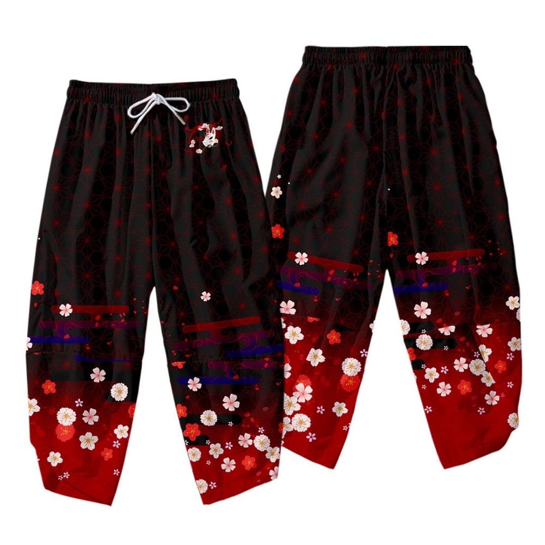 ボトムス 男性 | 桜花吹雪和柄パンツ メンズ・レディース兼用