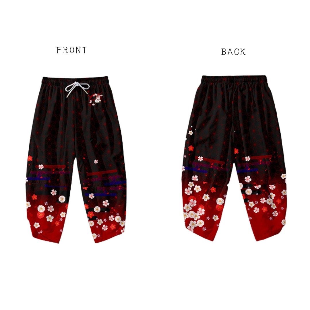 ボトムス 男性 | 桜花吹雪和柄パンツ メンズ・レディース兼用