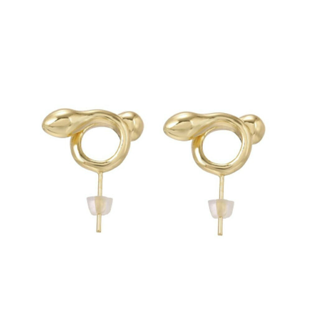 ピアス イヤーカフ | ゴールドピアス型AirPodsアクセサリー 落下防止・おしゃれ