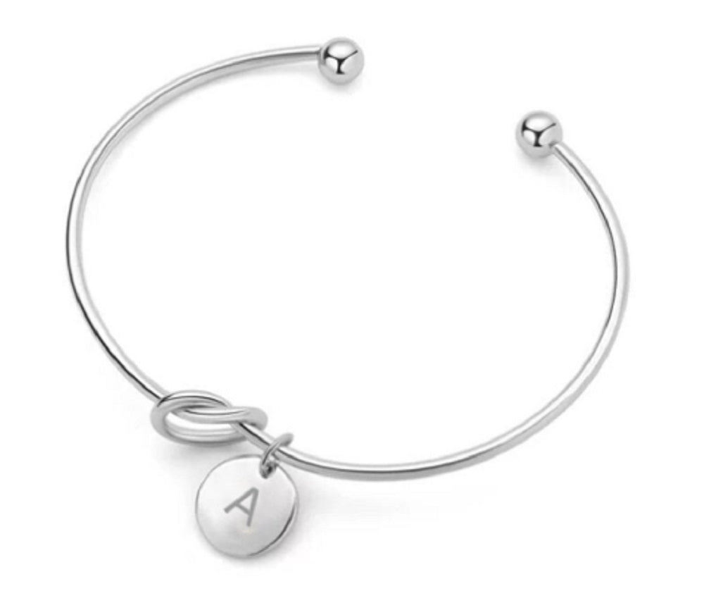 ブレスレット | シルバー イニシャル ノットバングル