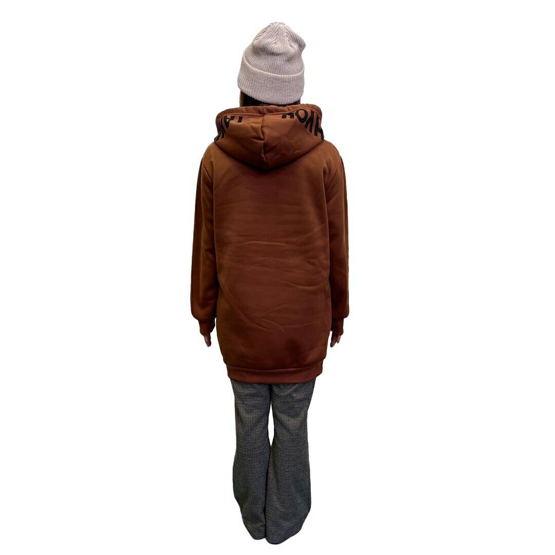 パーカー 女性 | ビッグシルエット フード付きパーカー 秋冬用