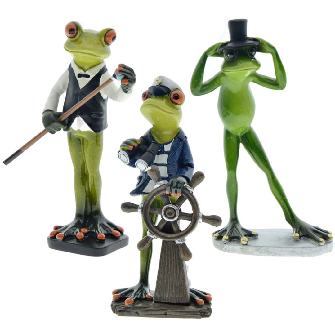 インテリア オブジェ | カエル船長置物 - 幸運と商売繁盛のインテリア