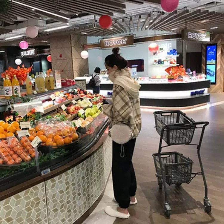 パーカー 女性 | ハイネック チェック柄 オーバーサイズパーカー