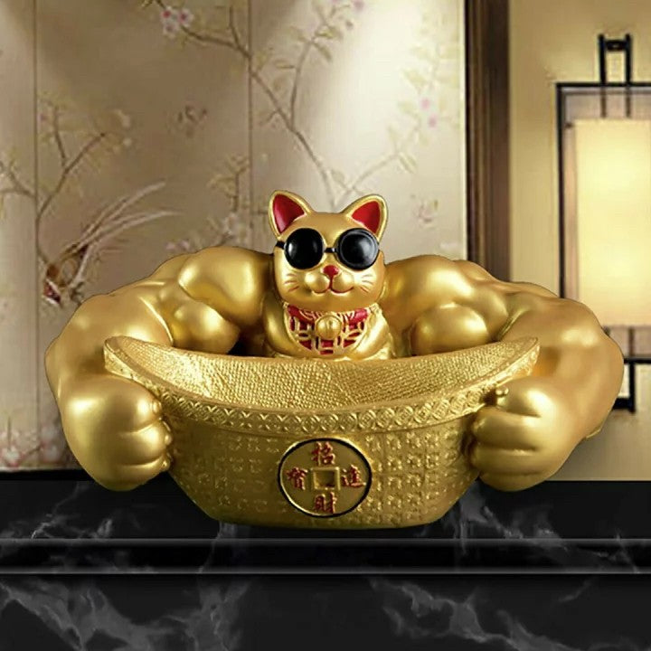 風水 インテリア | ゴールド招き猫4体セット - 金運・健康・商売繁盛