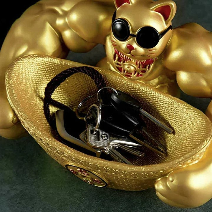 風水 インテリア | ゴールド招き猫4体セット - 金運・健康・商売繁盛