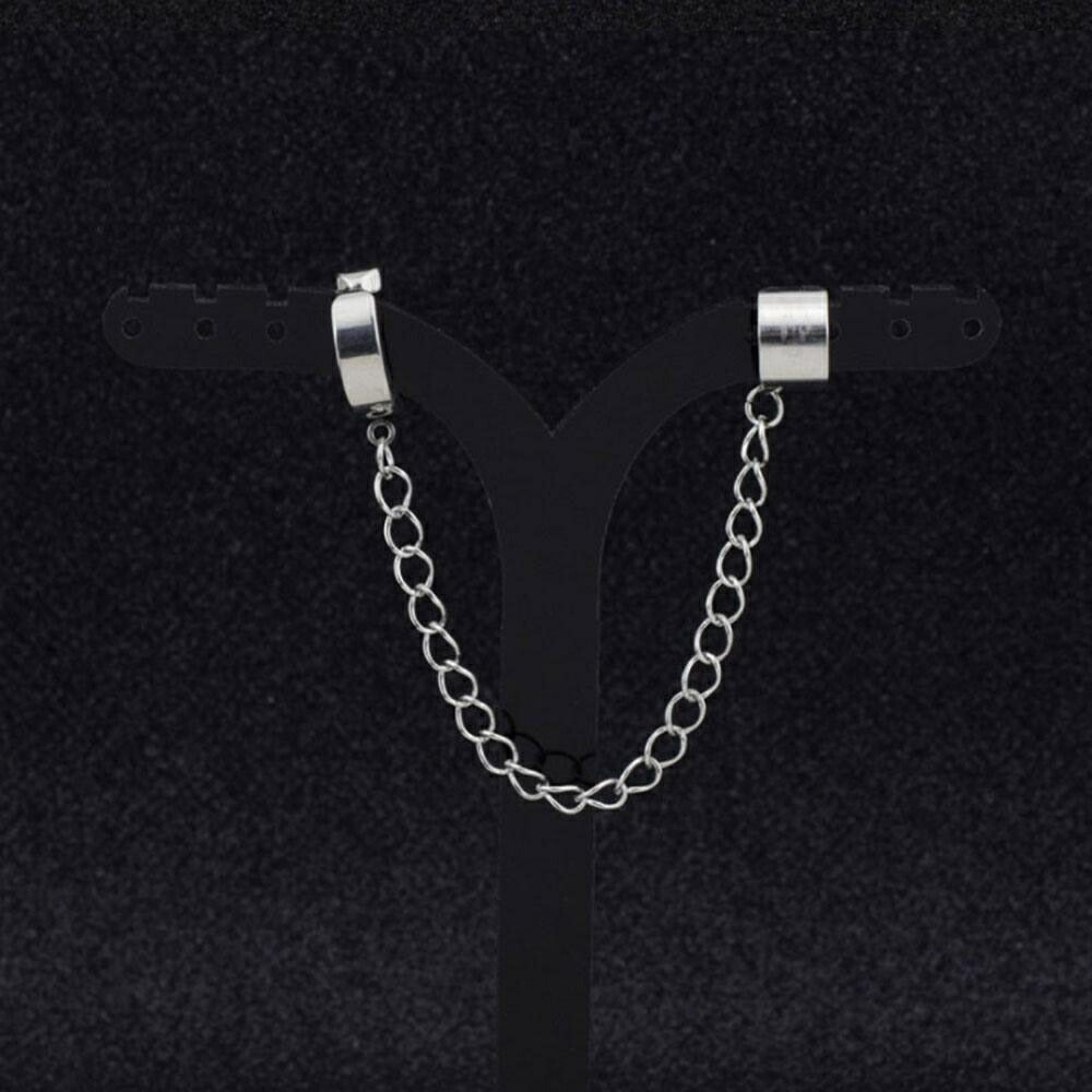 ピアス イヤーカフ | ユニセックス イヤーカフ リングチェーン アクセサリー