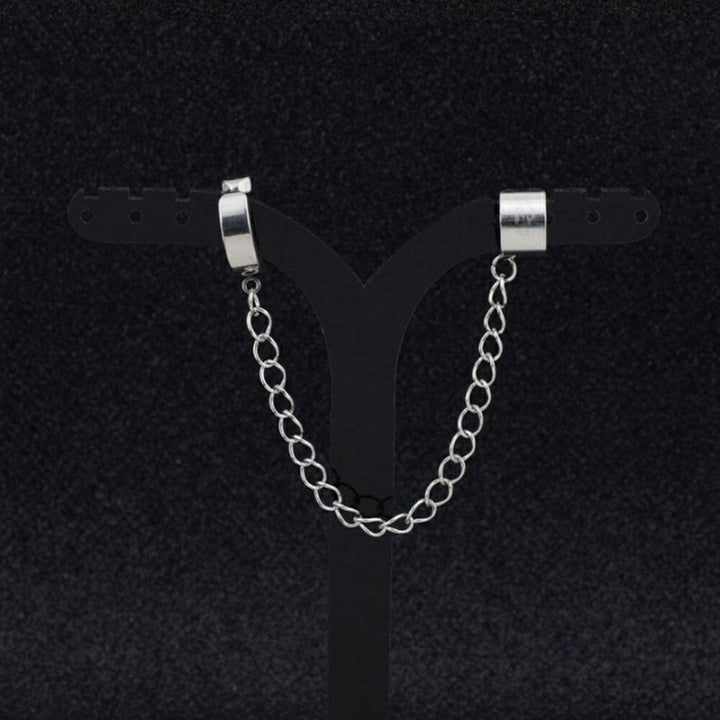 ピアス イヤーカフ | ユニセックス イヤーカフ リングチェーン アクセサリー