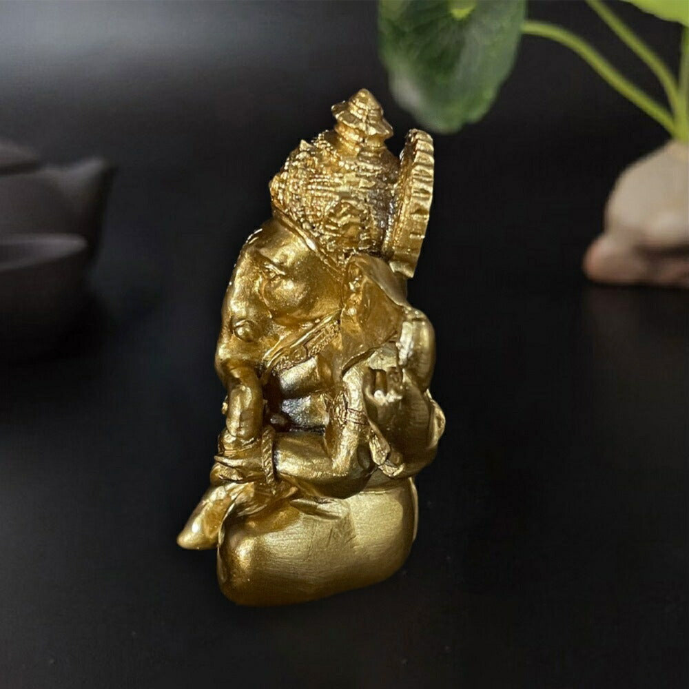 風水 インテリア | ゴールドガネーシャ置物 - 開運・厄除け・金運