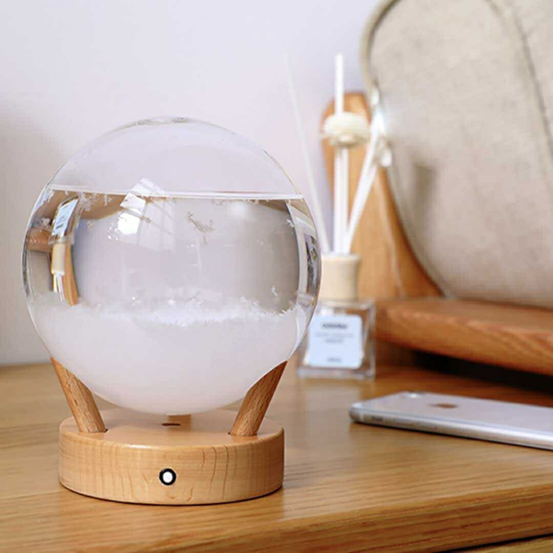 インテリア オブジェ | 北欧風 LED付きストームグラス 球体デザイン