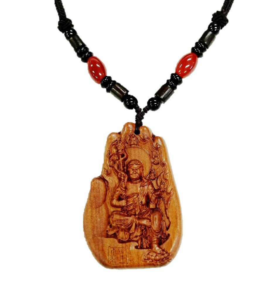 金運 開運 グッズ | 木彫り観音像ネックレス - 縁起物・開運祈願アクセサリー