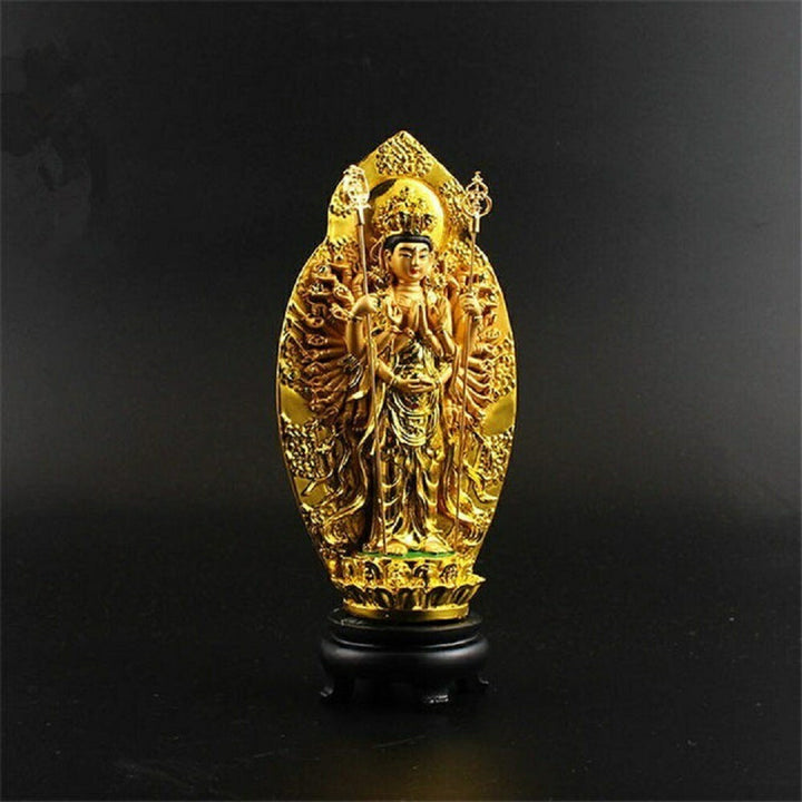 風水 インテリア | 金メッキ千手観音菩薩仏像 彩色風水インテリア