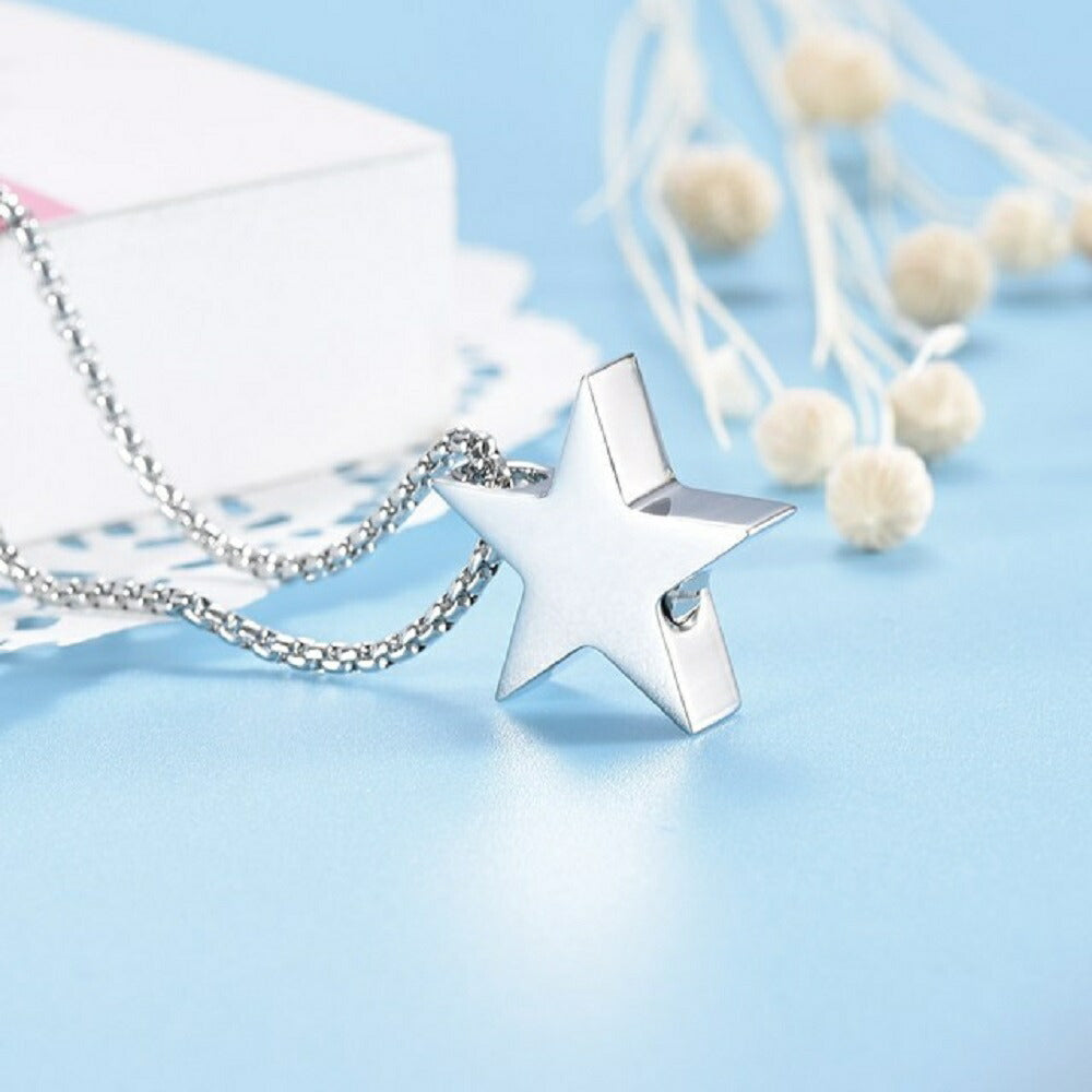 ネックレス | 星型遺骨カプセルネックレス ペット供養用 ステンレス製
